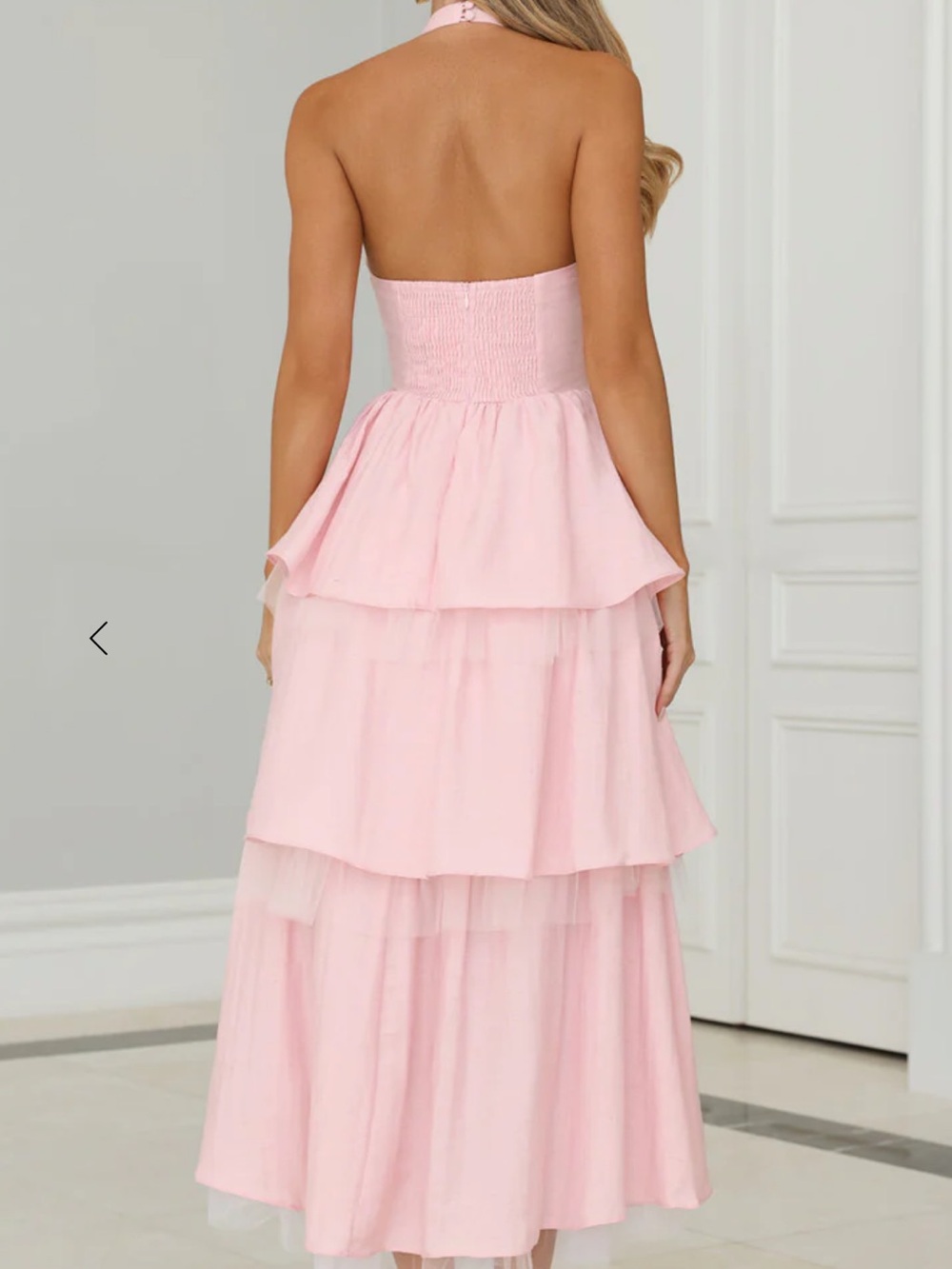 Hello Molly Pink Halter Tiered Maxi Dress - Picture 2 of 2